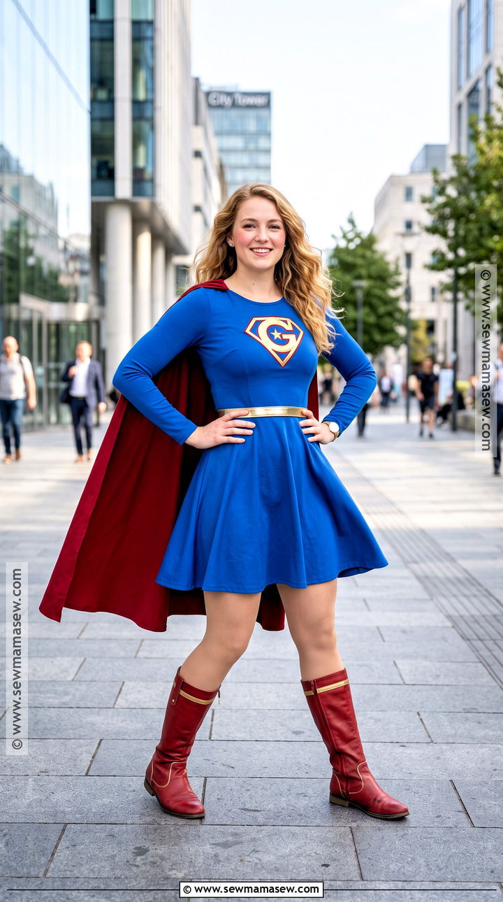 Supergirl Costume With Blue Dress - 35 Super Hero Costumes for Women