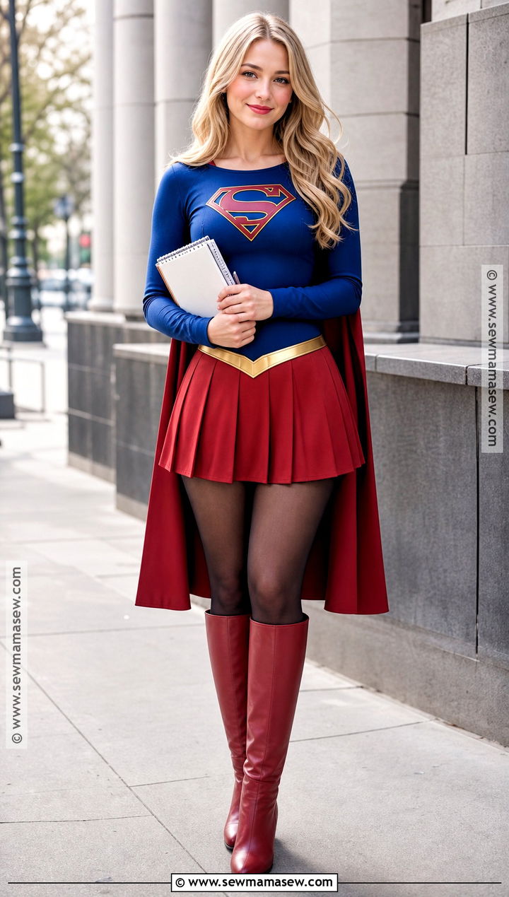 Supergirl Costume With Pleated Skirt - 30 dc characters costumes