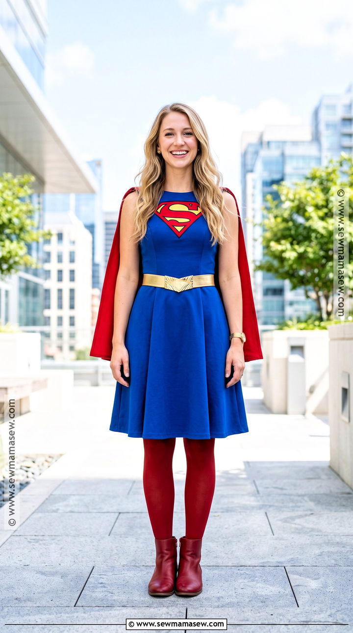 Supergirl Costume With Red Cape - 30 dc costumes for females