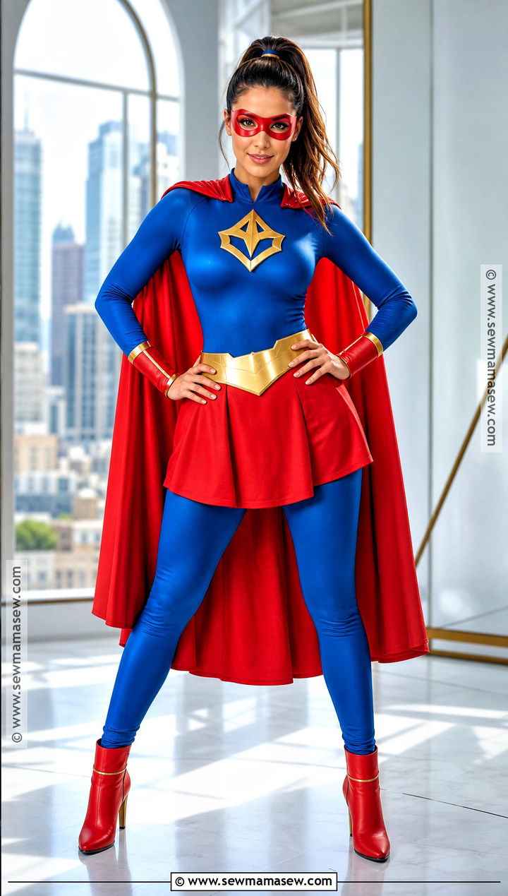 Superhero Costume With Red Cape - 40 halloween costumes for women