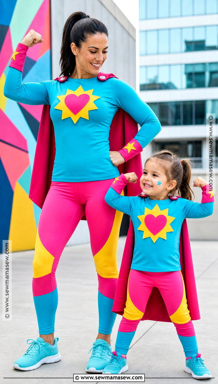 Superhero Mom And Sidekick Costume - 30 Mom And Toddler Halloween Costumes