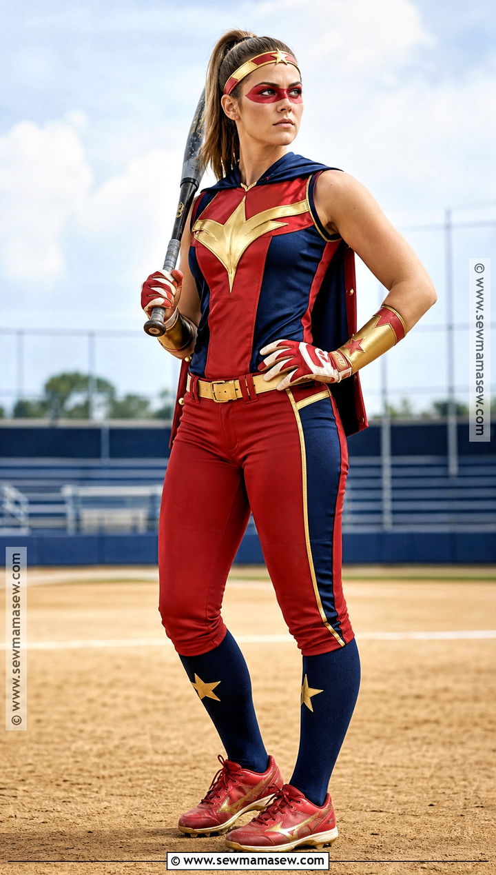 Superhero Softball Player Costume - 30 softball halloween costumes