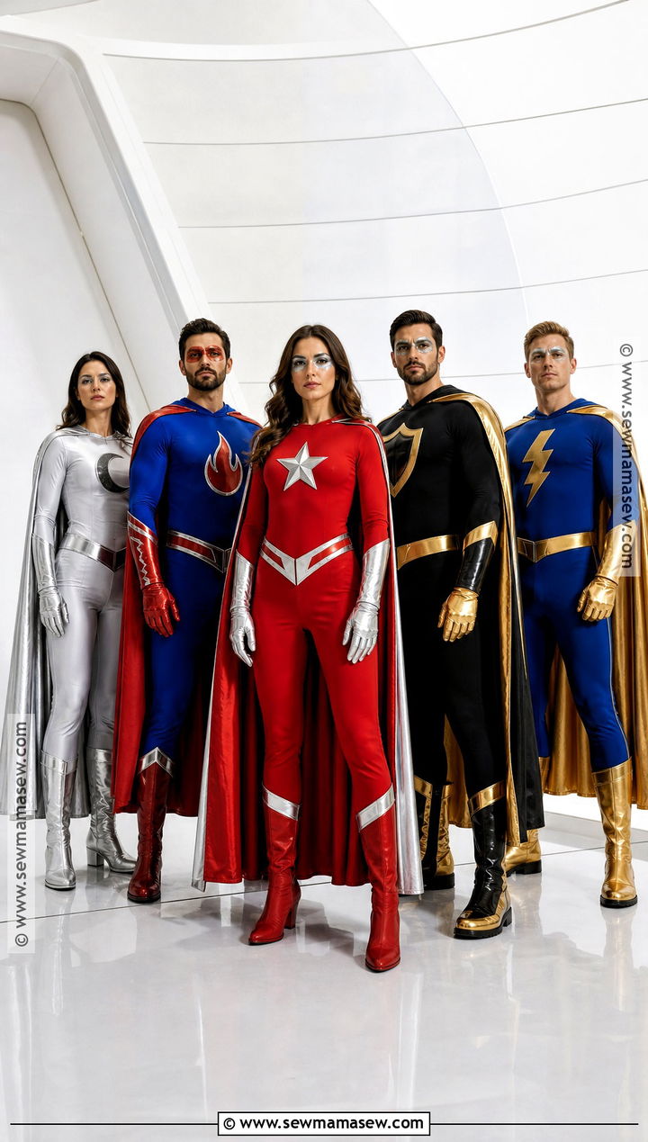 Superhero Team Group Halloween Costume - 35 group of 5 halloween costumes