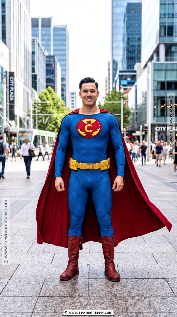 Superman Costume With Blue Suit And Red Cape - 30 superhero costume ideas