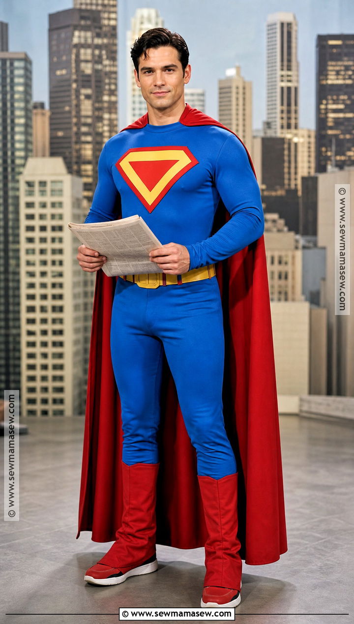 Superman Costume With Classic Cape - 50 men halloween costumes