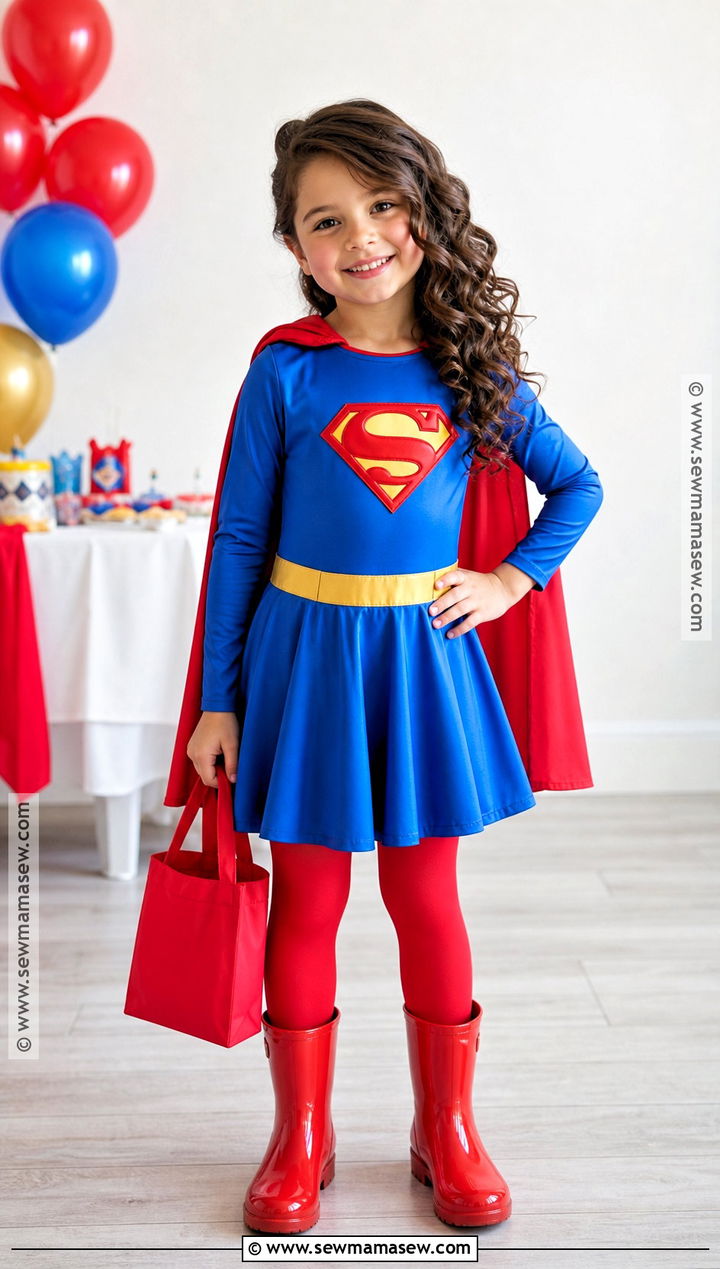 Superman Dress Costume With Red Boots - 30 Superman Costume Ideas for Girls