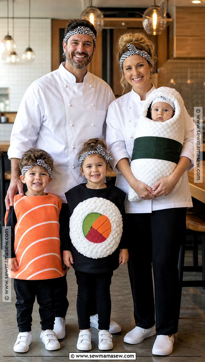 Sushi Family Costume With Baby Roll - 40 family costumes with for babies