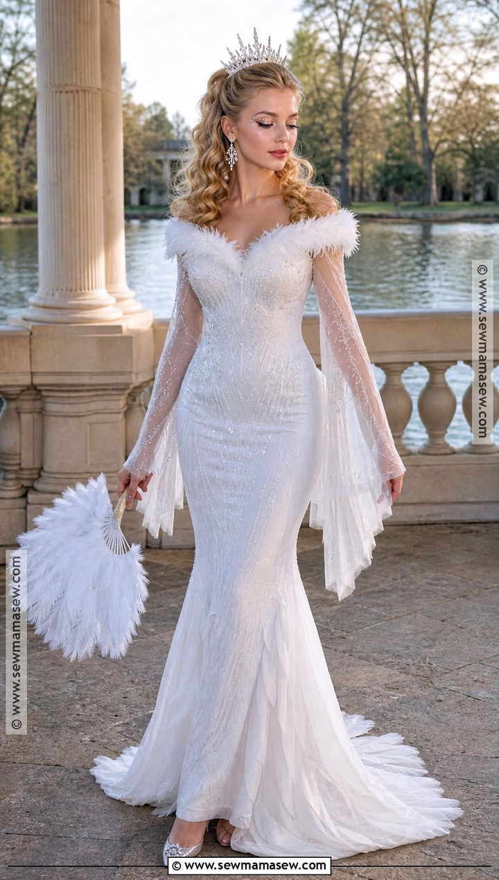 Swan Princess Costume With White Gown - 30 Princess Costume Ideas for Women