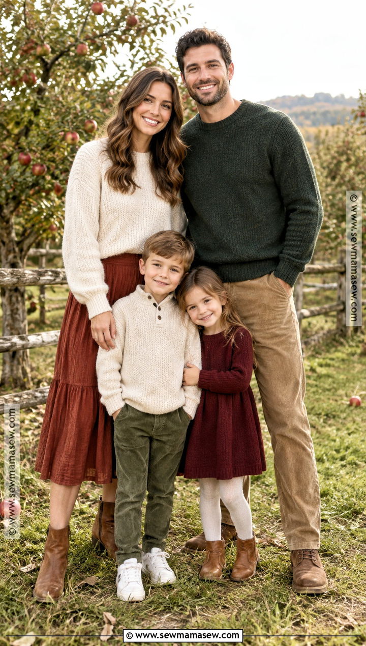 Sweater And Corduroy Family Photo Outfits - 20 fall winter family photo outfits