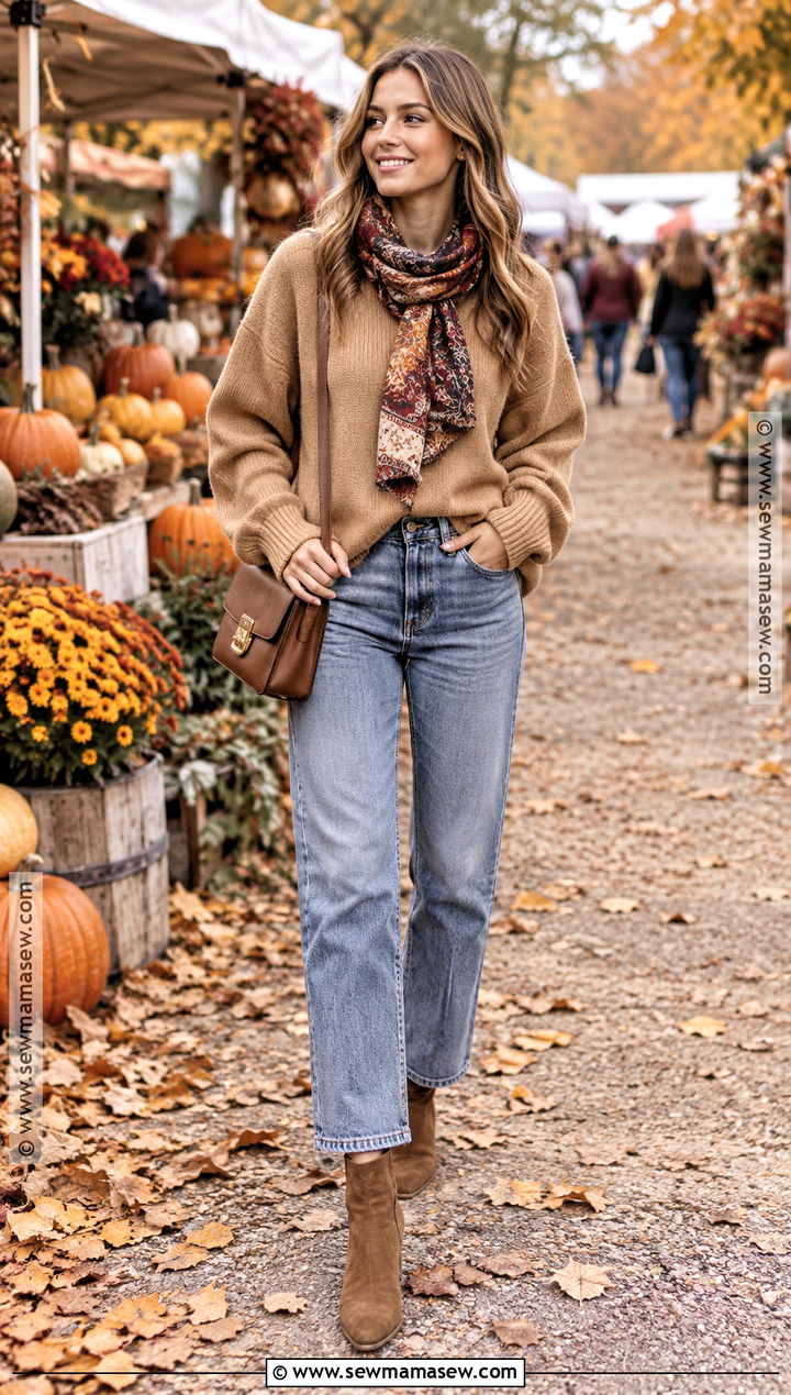 Sweater And Jeans Autumn Festival Outfit - 25 autumn festival outfit ideas