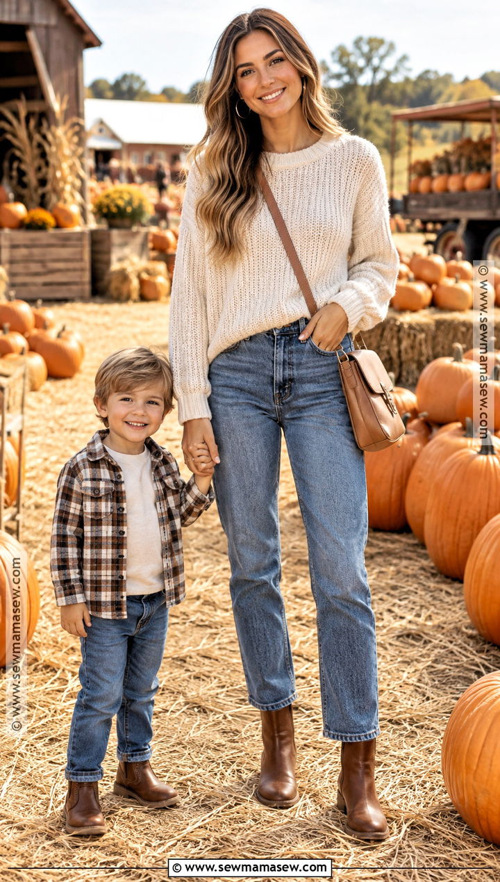 Sweater And Jeans Pumpkin Patch Outfit - 20 Mom Pumpkin Patch Outfit Ideas