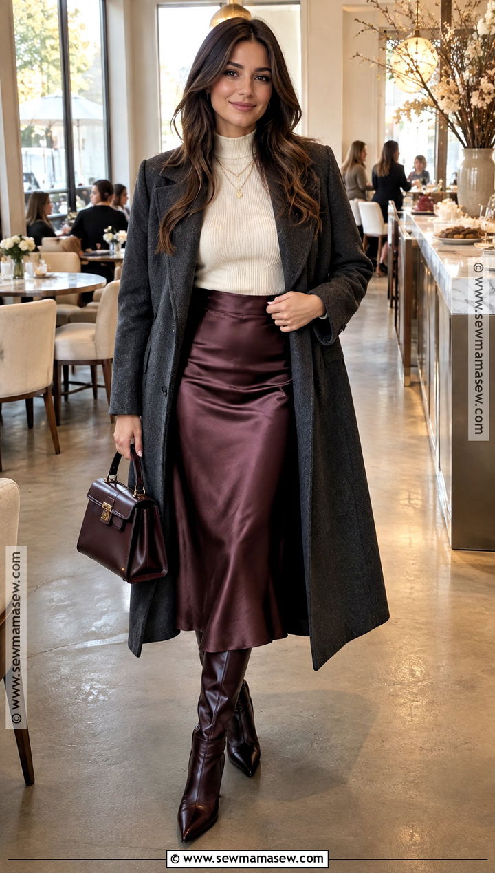 Sweater And Satin Skirt November Birthday Outfit - 20 november bday outfit ideas