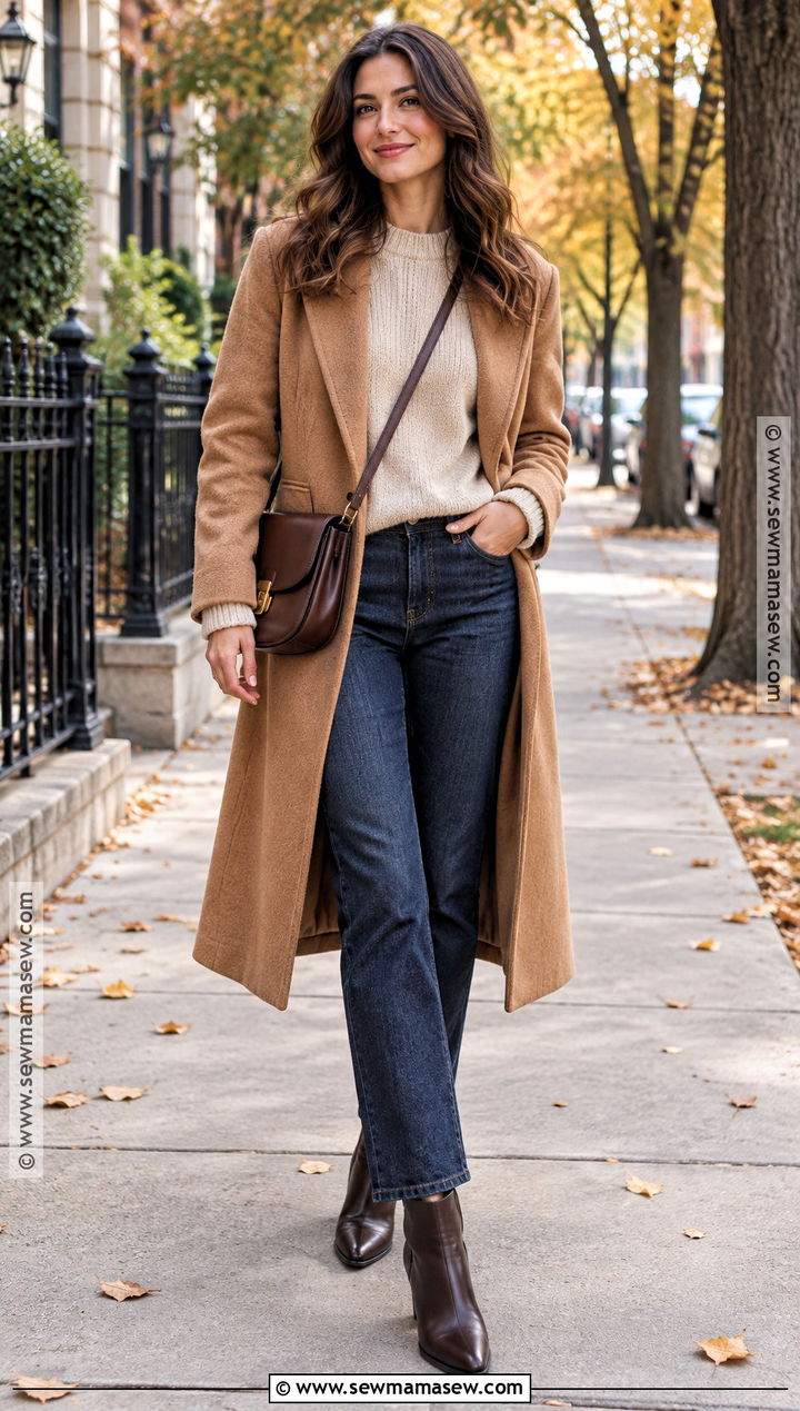 Sweater And Straight Leg Jeans With Brown Ankle Boots - 20 fall outfits with brown boots
