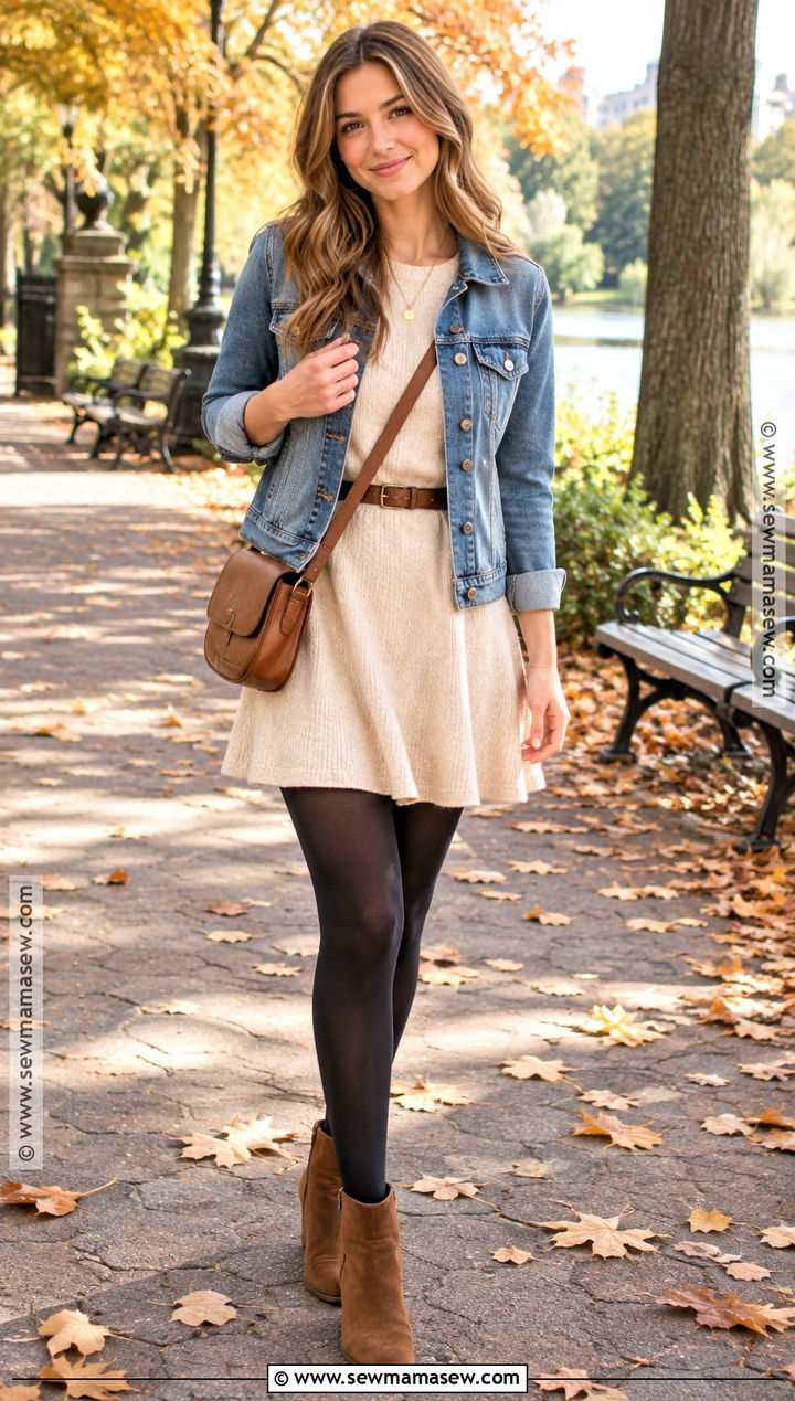 Sweater Dress And Ankle Boots Fall Outfit - 15 girl next door fall outfits