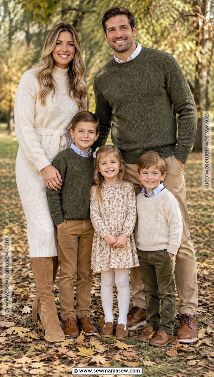 Sweater Dress And Chinos Fall Family Photo Outfits - 25 fall family photo outfits