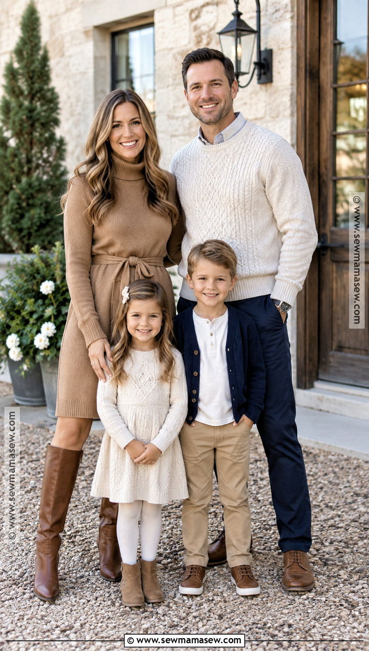 Sweater Dress And Chinos Family Outfit - 15 fall family session outfits