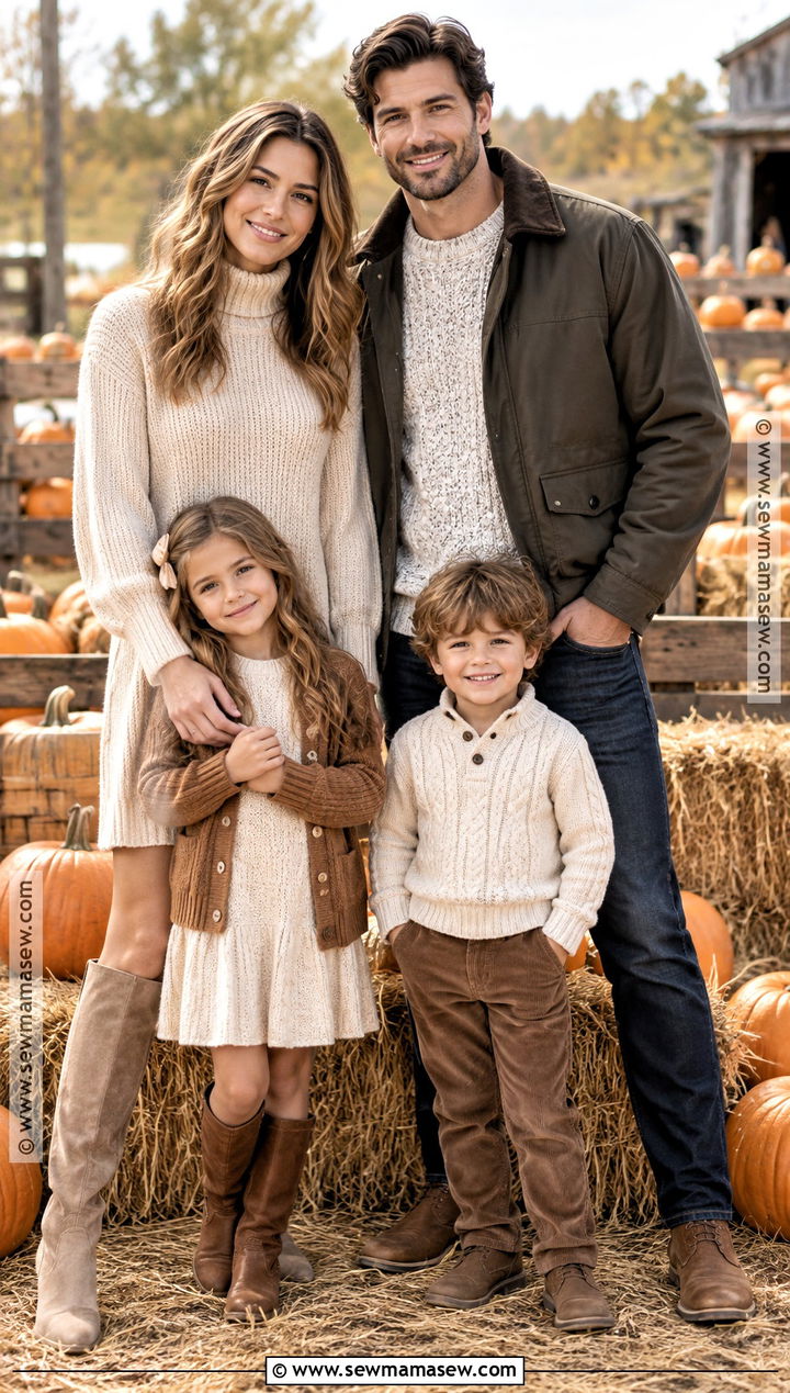 Sweater Dress And Coordinated Layer Family Pumpkin Patch Outfit - 15 family pumpkin patch outfits