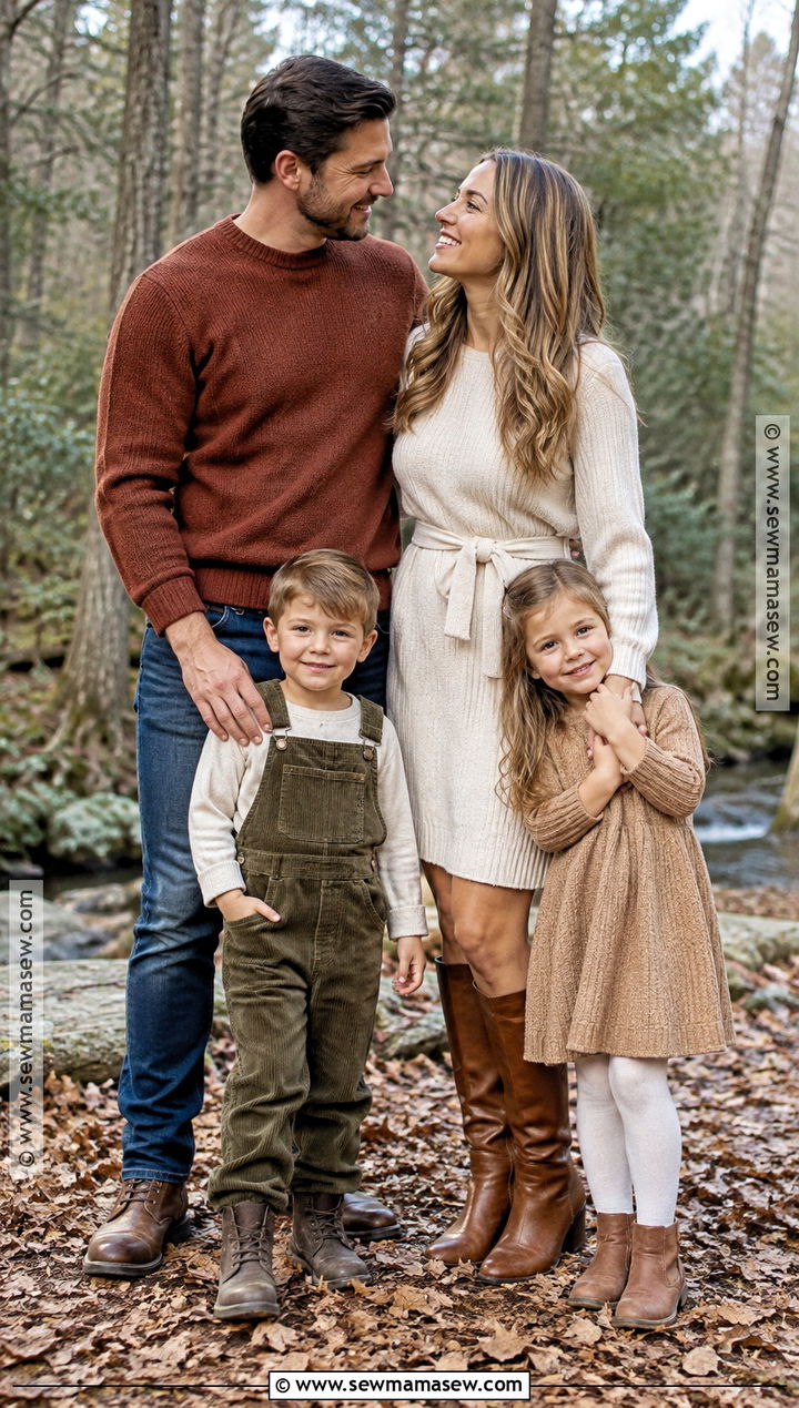 Sweater Dress And Corduroy Fall Family Picture Outfits - 15 fall outfits for family pictures