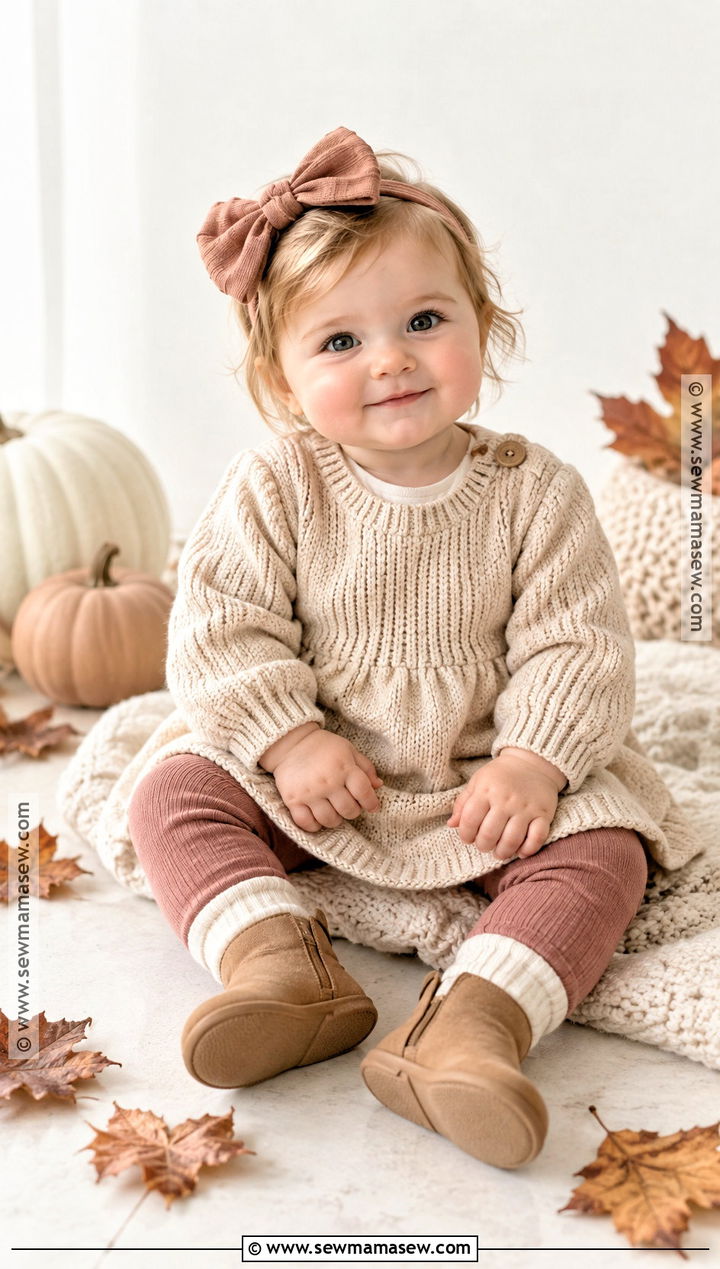 Sweater Dress And Leggings Baby Fall Outfit - 20 baby fall outfits for girls