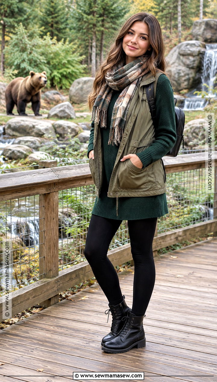 Sweater Dress And Leggings Zoo Outfit - 25 zoo outfit fall ideas