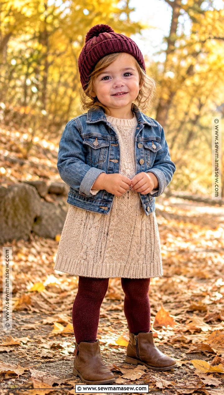 Sweater Dress And Tights Toddler Fall Outfit - 25 fall toddler outfits