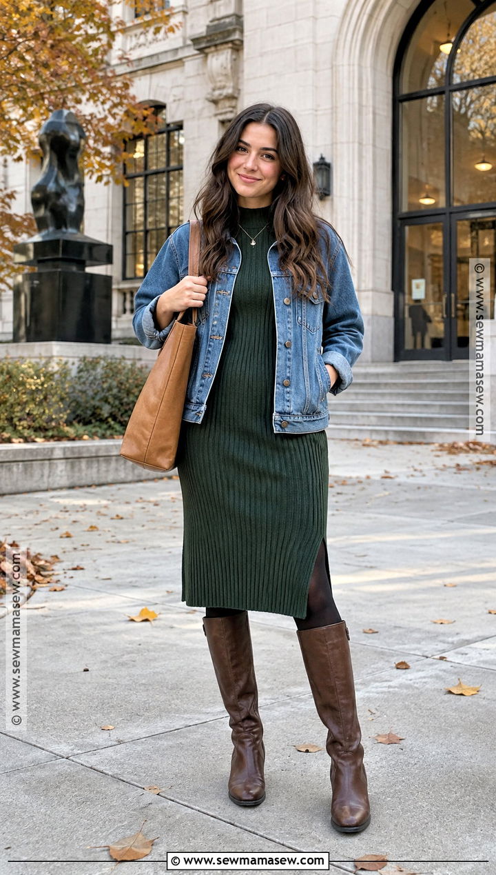 Sweater Dress Fall College Outfit - 15 fall college class outfits