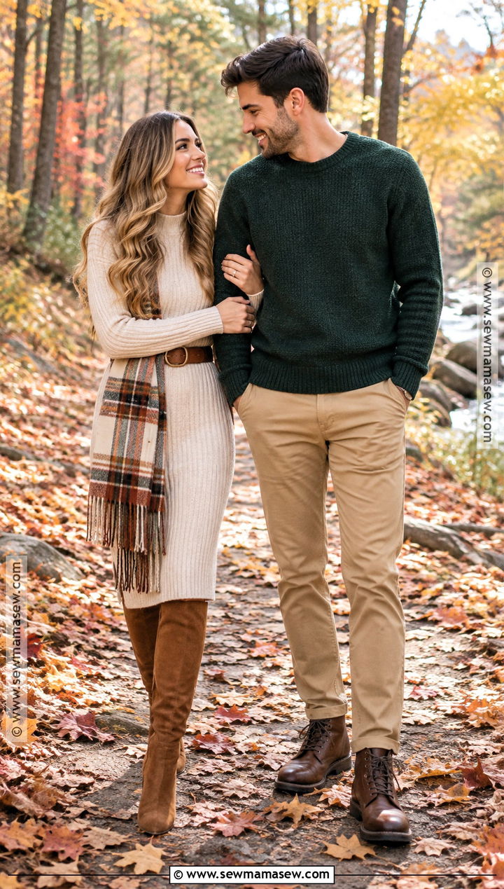 Sweater Dress Fall Couples Photoshoot Outfit - 25 fall couples photoshoot outfits