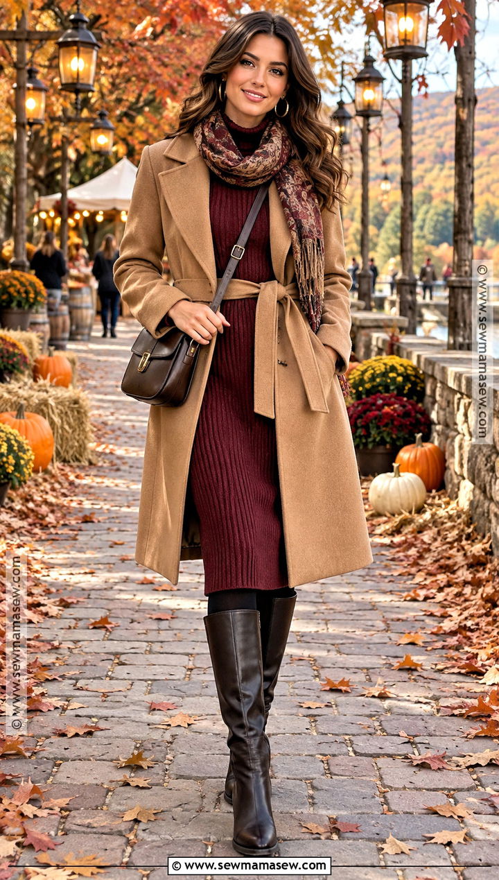 Sweater Dress Lantern Festival Outfit With Knee High Boots - 15 Lantern Festival Outfit Fall Ideas