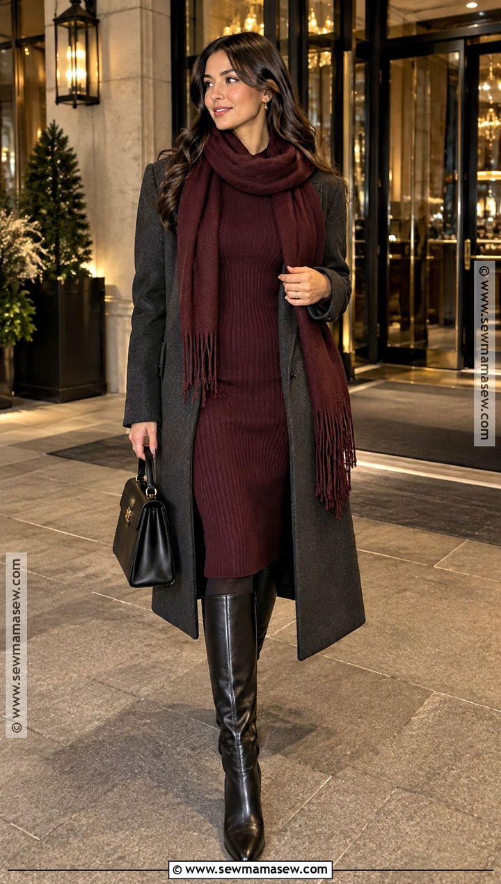 Sweater Dress With Tights And Knee High Boots - 15 denver colorado november outfits