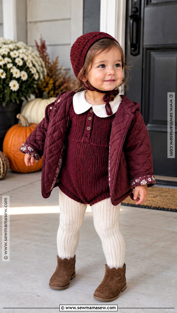 Sweater Romper And Tights Toddler Girl Thanksgiving Outfit - 15 Thanksgiving Toddler Girl Outfit Ideas