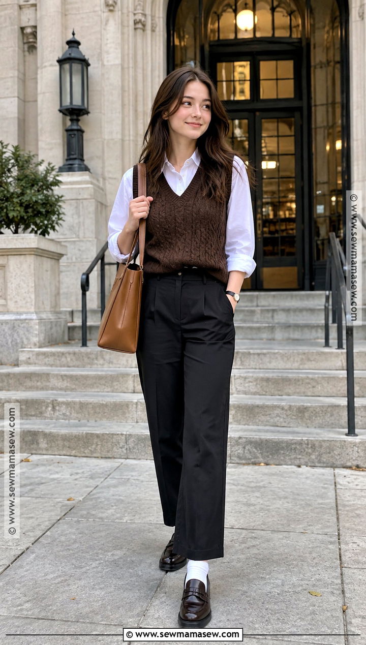 Sweater Vest And Button Down College Outfit - 25 autumn college outfits