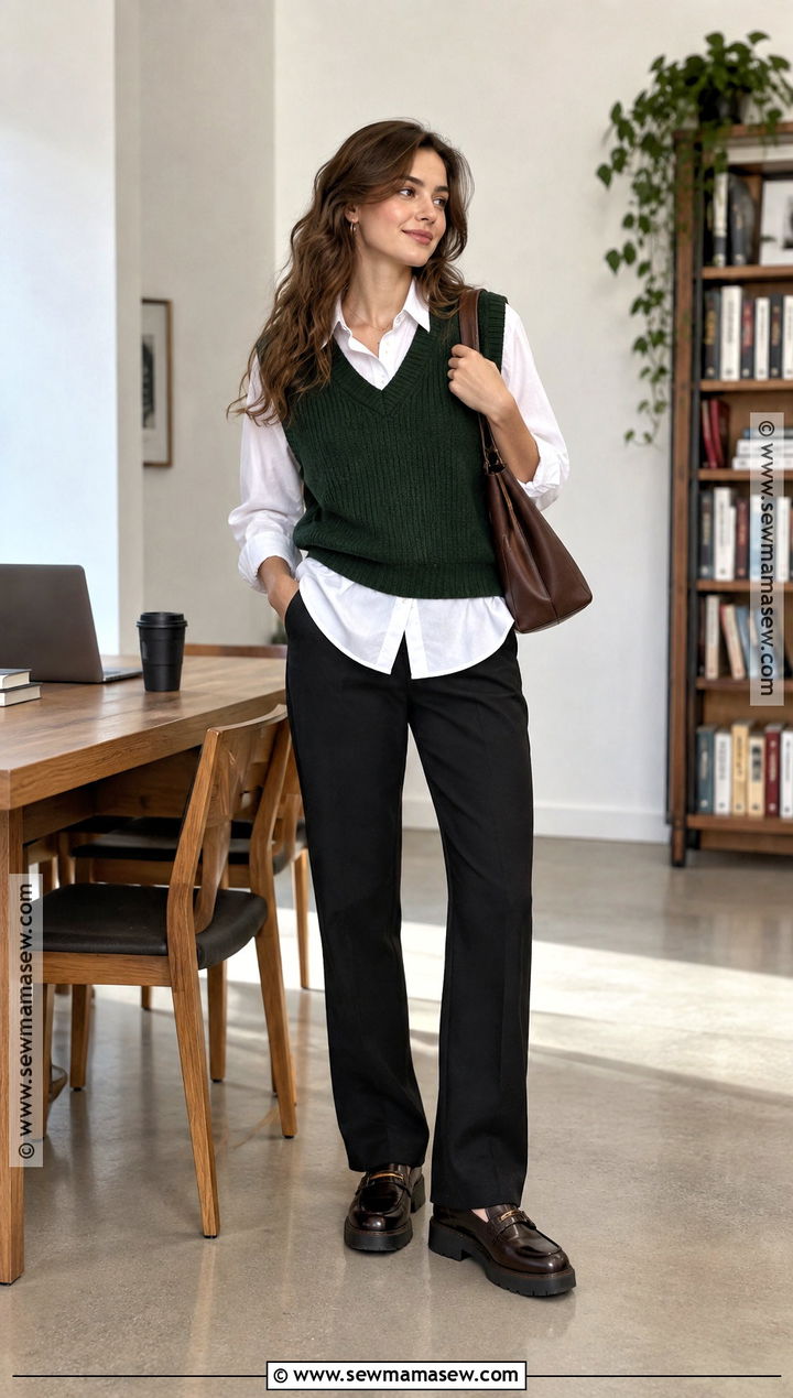 Sweater Vest And Button Down Fall Fit - 25 comfy fall fits
