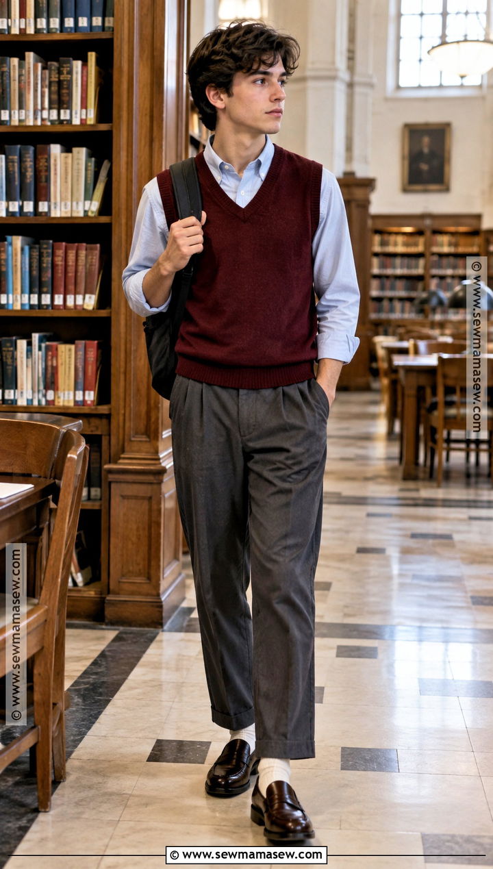 Sweater Vest And Button Down Fall School Outfit - 15 Cute Fall Outfits For School Casual