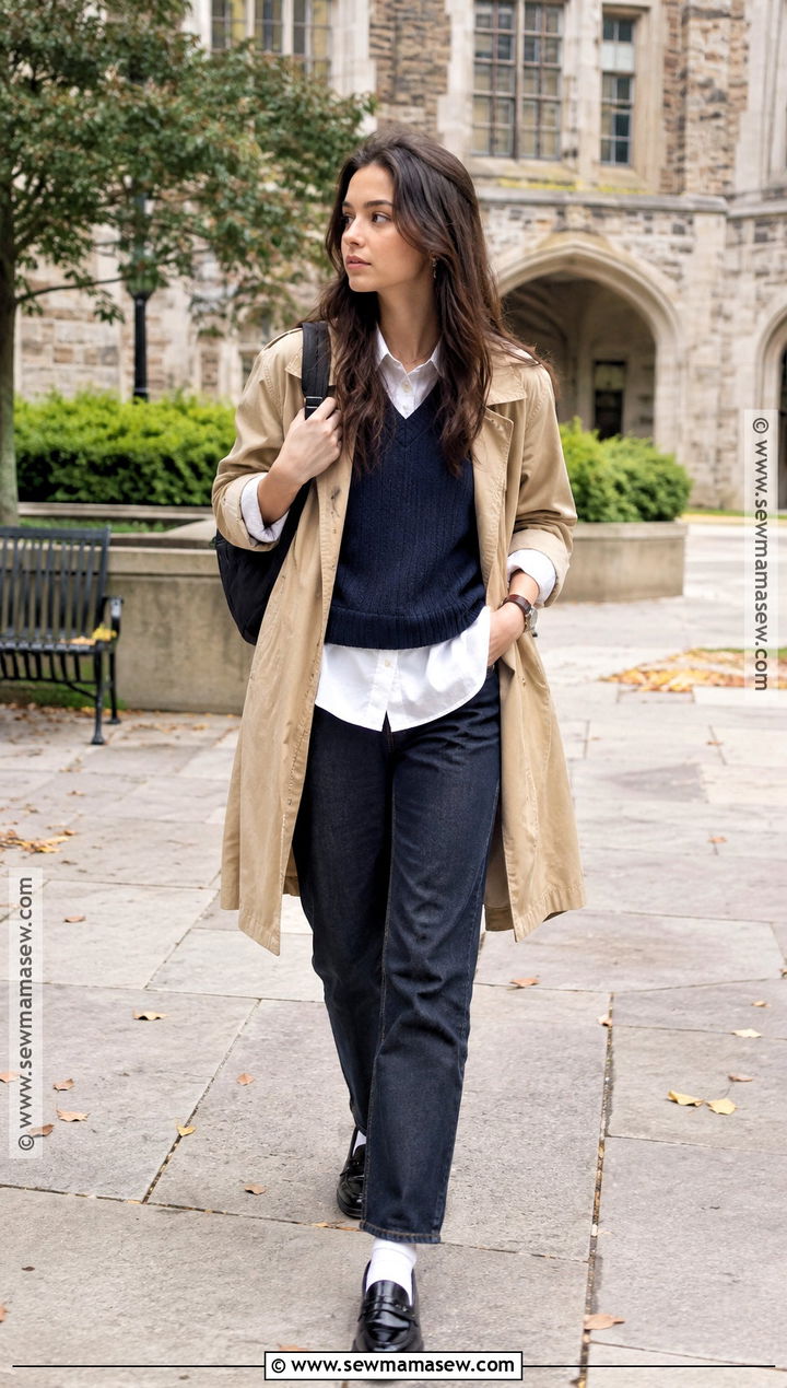 Sweater Vest And Button Down School Outfit - 20 cold fall outfits school