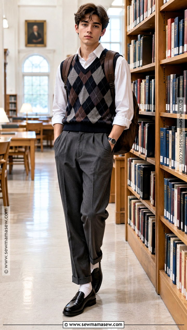 Sweater Vest And Button Down School Outfit - 15 Back To School Clothes High School