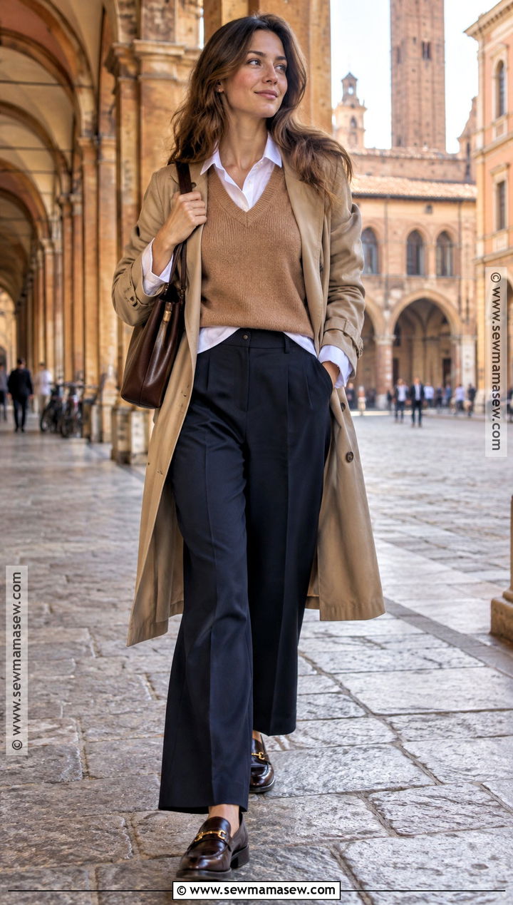 Sweater Vest And Button Down Shirt Italy Autumn Outfit - 20 italy autumn outfit ideas