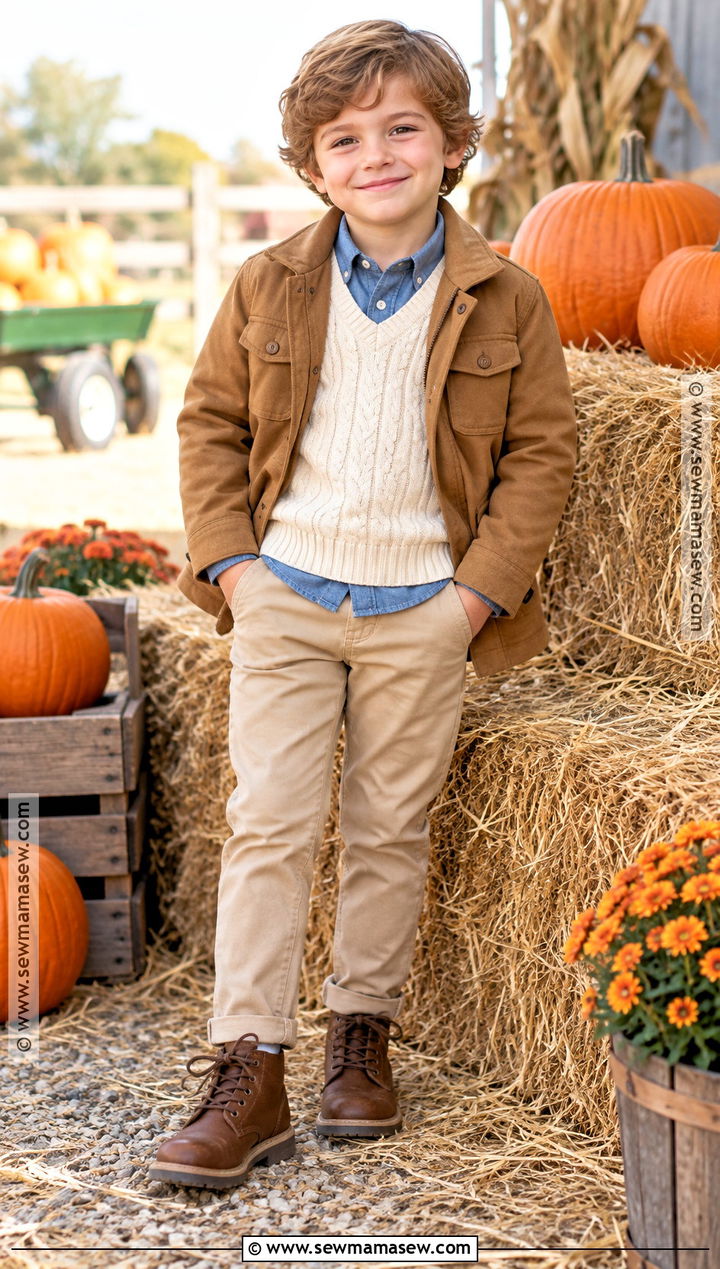 Sweater Vest And Chinos Pumpkin Patch Outfit - 25 pumpkin patch outfit ideas for kids