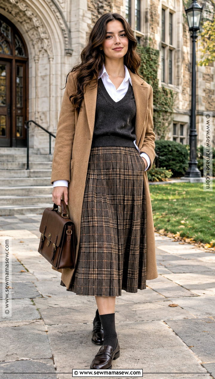 Sweater Vest And Pleated Skirt Fall Outfit - 20 fall outfit inspo 2026 aesthetic ideas