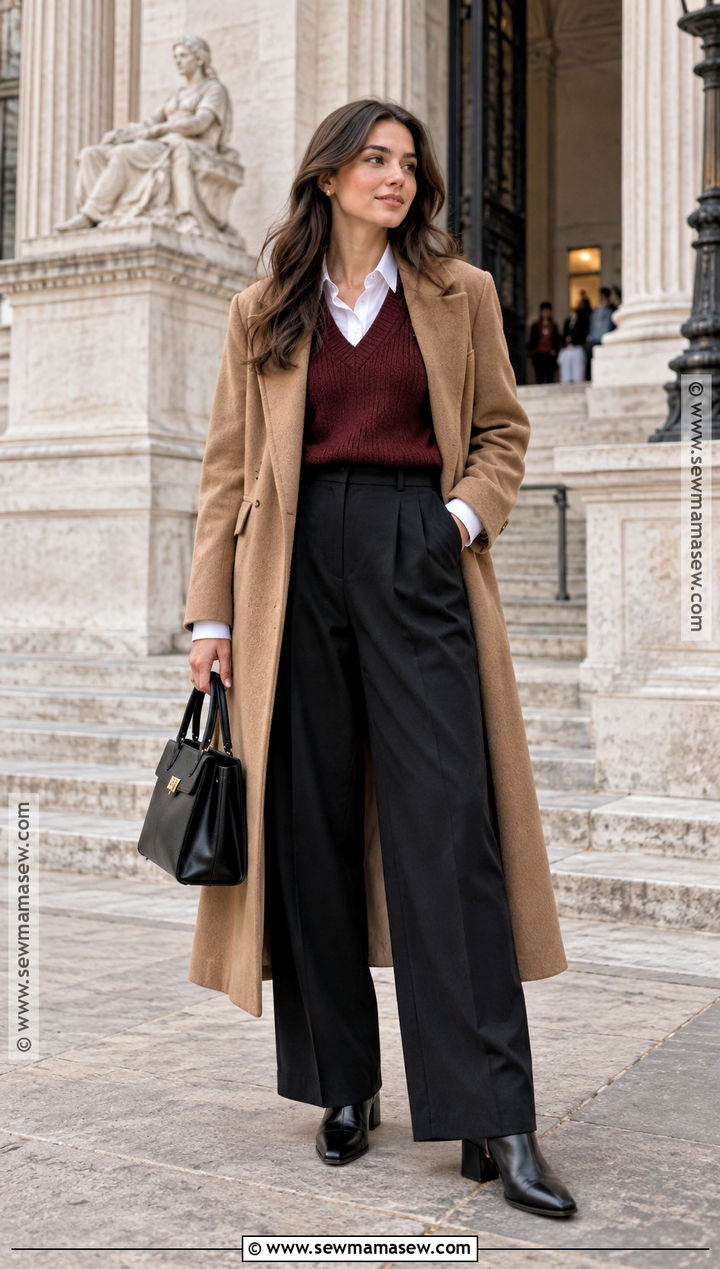 Sweater Vest And Pleated Trousers NYC Outfit - 20 november nyc outfits