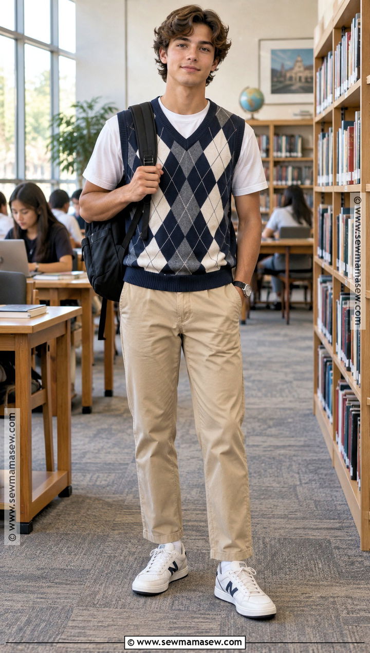 Sweater Vest And Straight Leg Pants Back To School Outfit - 15 Back To School Outfits For 8Th Graders