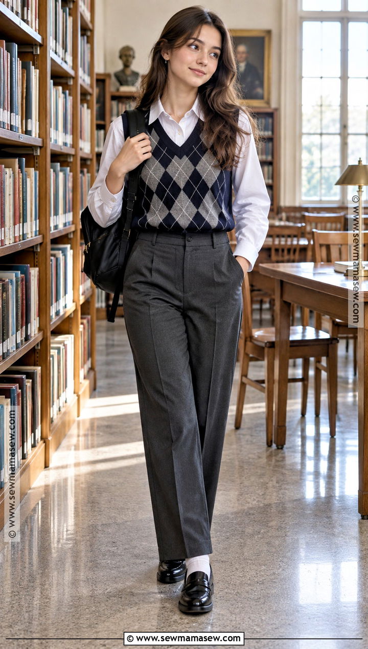 Sweater Vest And Tailored Pants Back To School Outfit - 15 back to school outfits highschool aesthetic