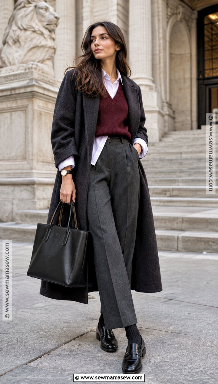 Sweater Vest And Tailored Trousers New York November Outfit - 25 new york november outfit ideas
