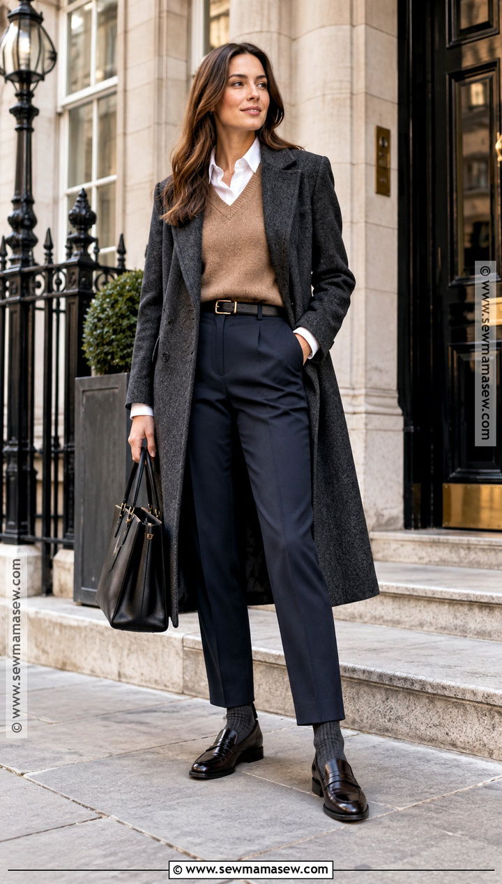 Sweater Vest And Trousers London November Outfit - 20 london in november outfits for women