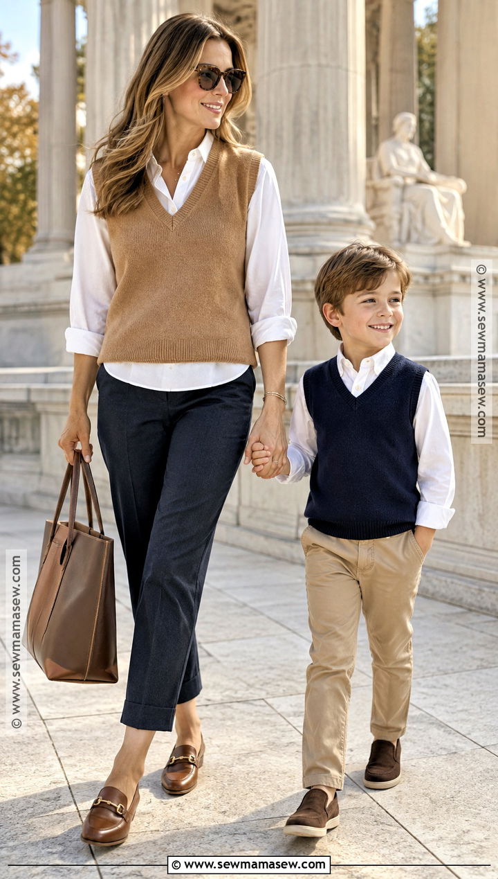 Sweater Vest Fall Mom and Son Outfit - 15 fall mom and son outfits