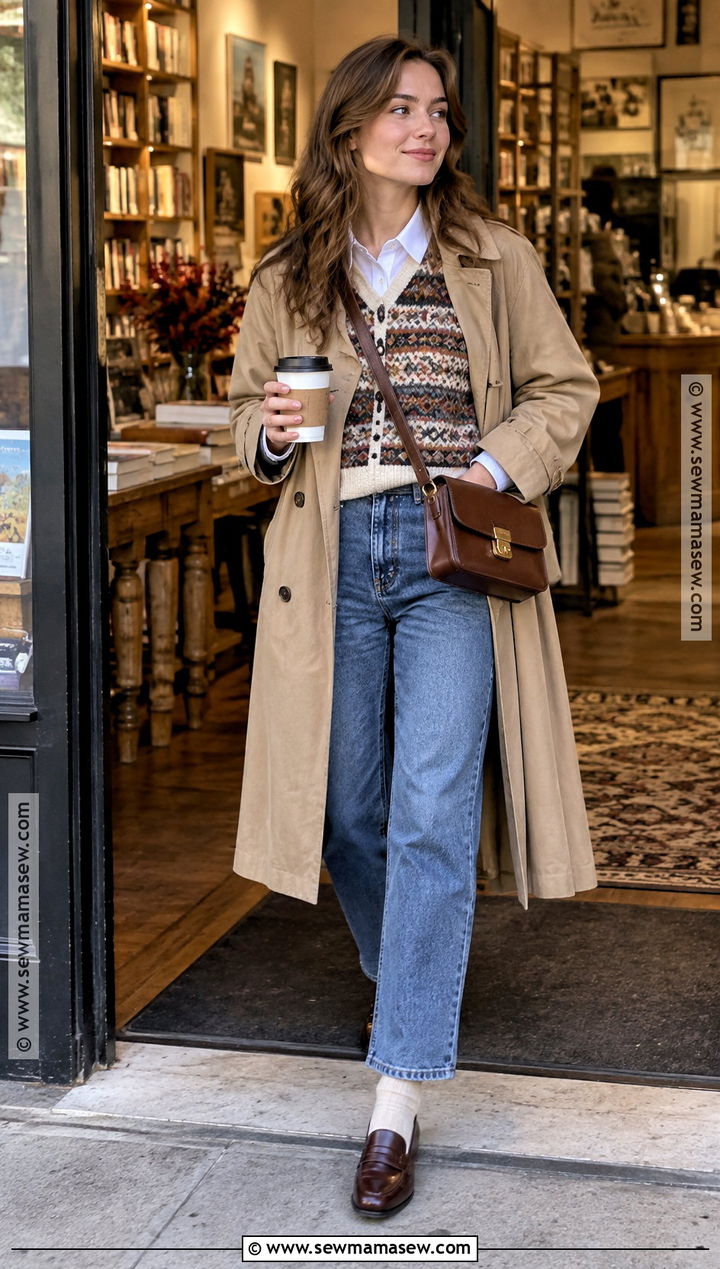 Sweater Vest With Button Down Shirt - 25 fall vacation outfits
