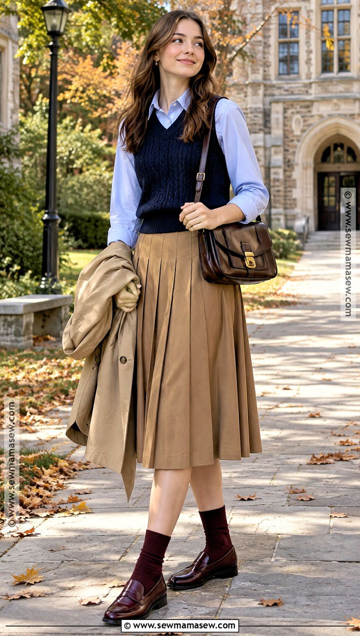 Sweater Vest With Pleated Skirt Outfit - 15 Fall Winter Fashion Outfits 2026