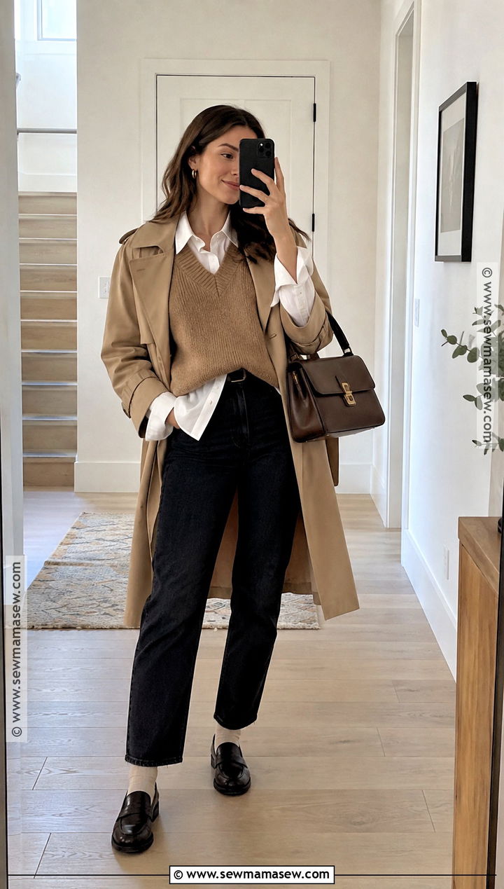 Sweater Vest and Button Down Fall Outfit - 15 outfit inspo fall ideas 2026
