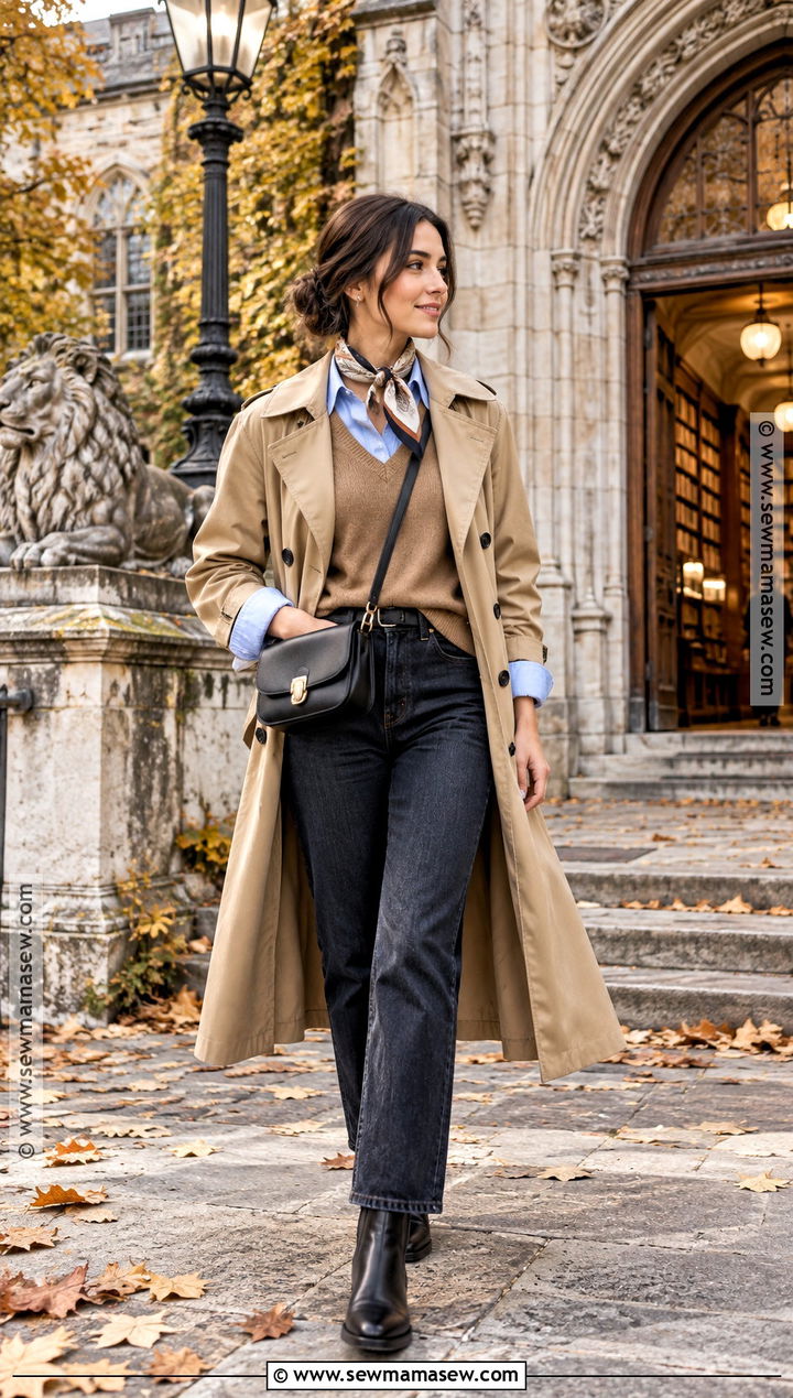 Sweater Vest and Button Down Shirt Fall Europe Outfit - 20 Fall Europe Trip Outfits
