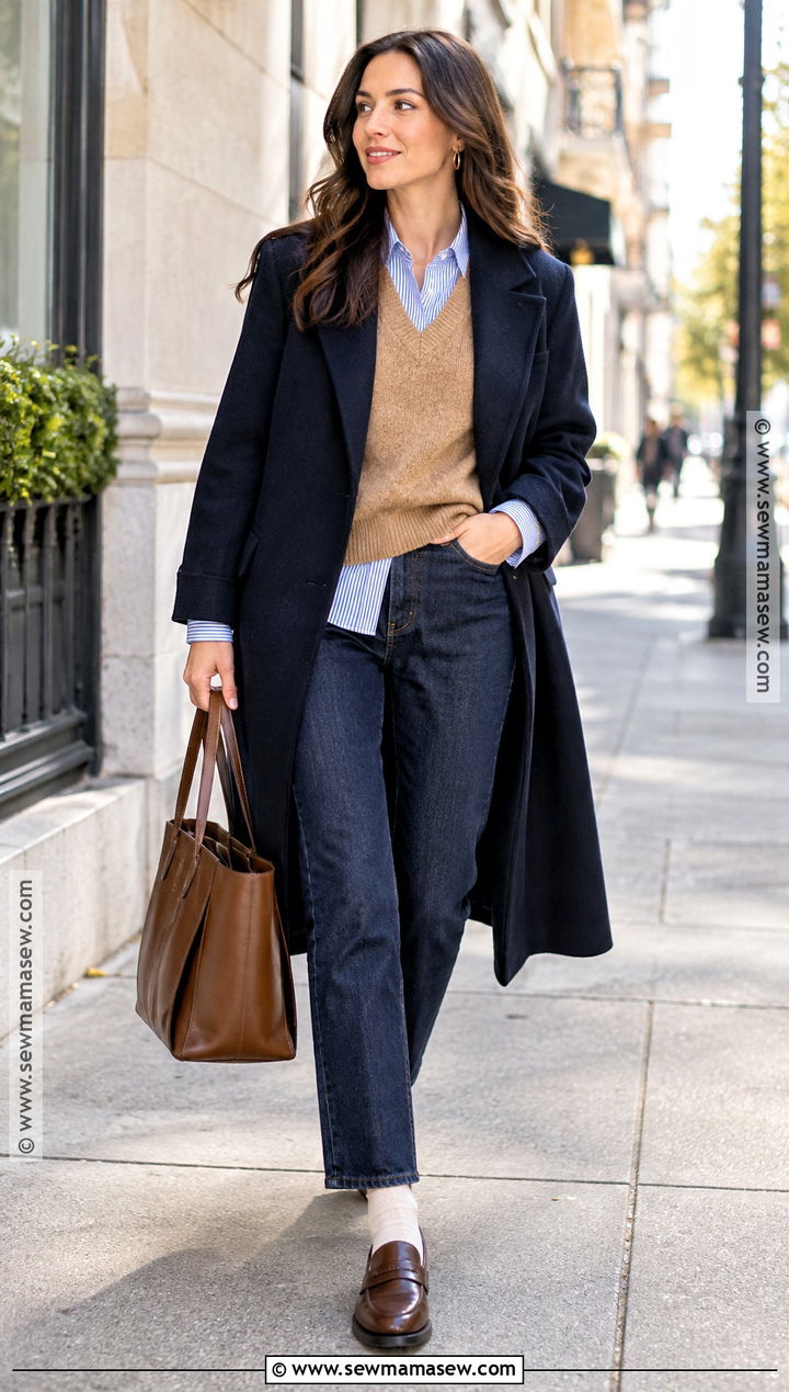 Sweater Vest and Button Down Shirt Outfit - 15 cozy season outfits