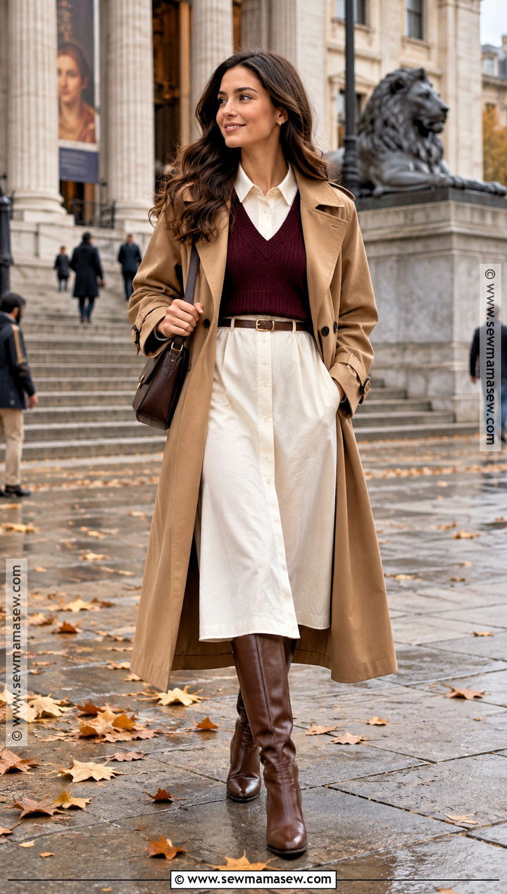 Sweater Vest and Midi Dress London Outfit - 15 London Outfits Fall 2026